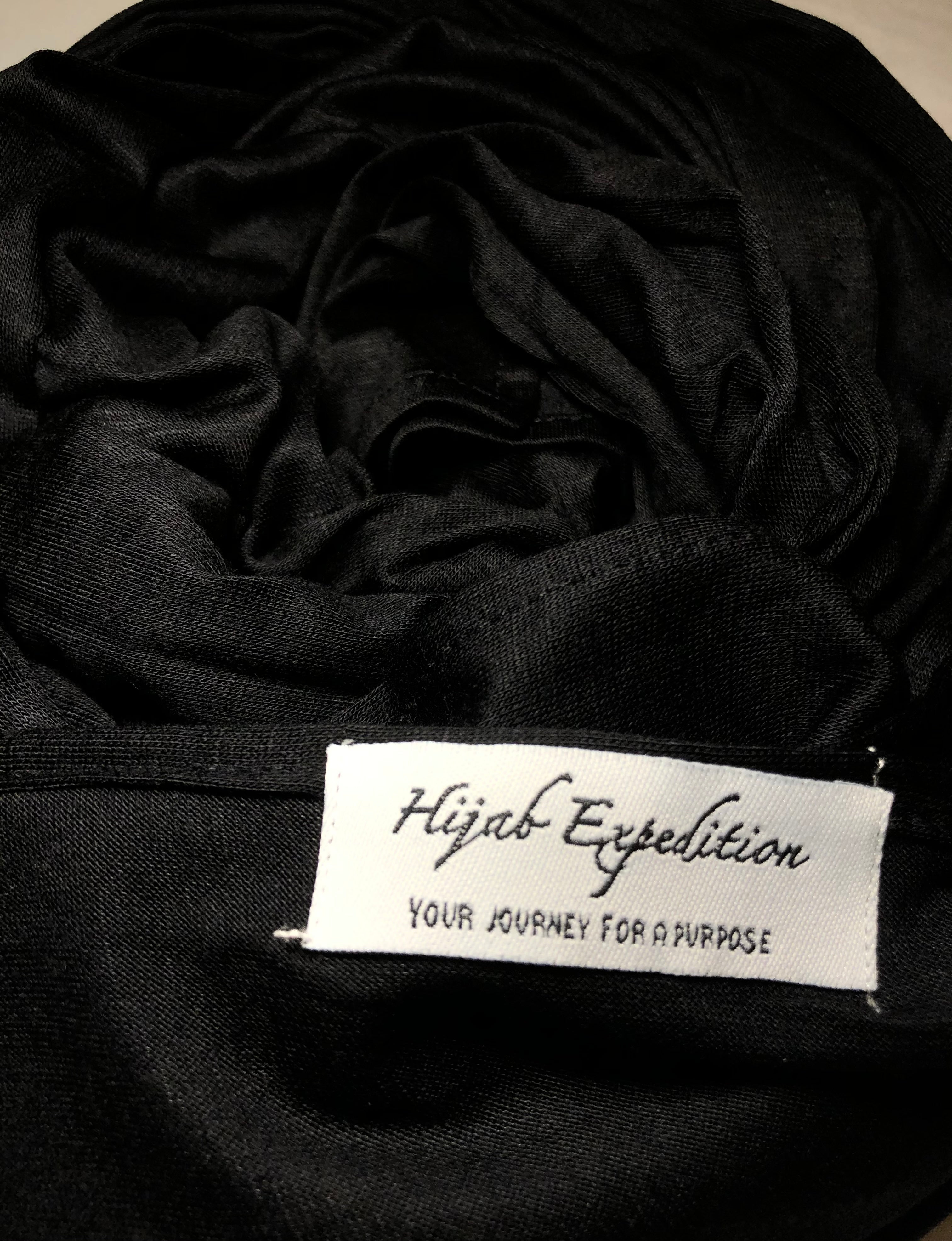 PURE BLACK Ear Access Hijab